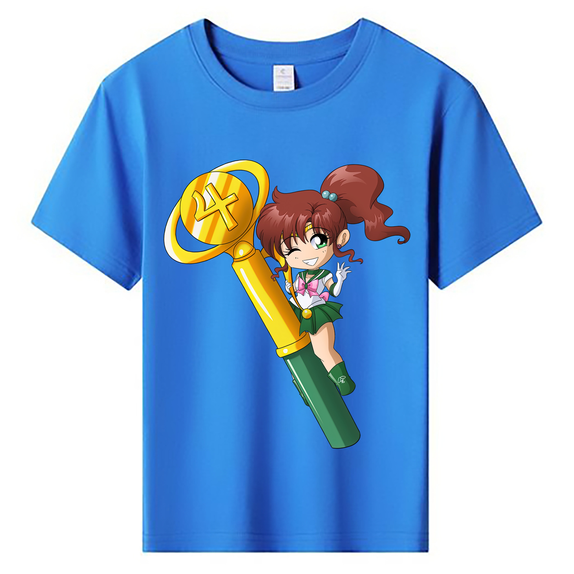 （画像用） 美少女戦士セーラームーン 木野 まこと きの まこと Sailor Moon Kino Makoto （セーラージュピター；Sailor Jupiter） 綿100％キッズTシャツ（フロントプリント）